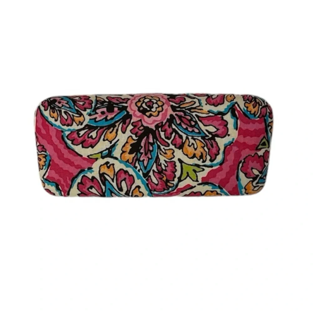 Vera Bradley Eyeglasses Case Pink Red Paisley Hard Clamshell